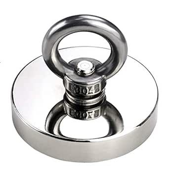 DIYMAG Super Strong Neodymium Fishing Magnets, 500 LBS(227 KG) Pulling Force Rare Earth Magnet with Countersunk Hole Eyebolt Diameter 2.36 INCH(60mm) for Retrieving in River and Magnetic Fishing