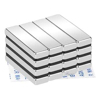 LOVIMAG Neodymium Bar Magnets, Powerful Rare Earth Metal Neodymium Magnet, Strong Rectangular Industrial Magnets for Craft, Fridge, Home, Office and Tool Storage - 40 x 10 x 5 mm, Pack of 16