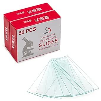 100 Pack of Lab Microscope Slides, 1mm-1.2mm Thick Glass Slides for Microscope, Clear Glass Ground Edges 1" x 3", Microscope Accessories for Lab Consumables Research