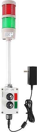 ANDONT 2 Stack Super Bright LED Andon Tower Lights, Off-ON, 6 ft Industrial Adapter, Plug Play Ready