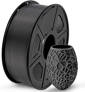 SUNLU PLA 3D Printer Filament PLA Filament 1.75mm, Neatly Wound PLA 3D Printing Filament 1.75mm, Dimensional Accuracy +/- 0.02 mm, Fit Most FDM 3D Printers, 1kg Spool (2.2lbs), PLA Black