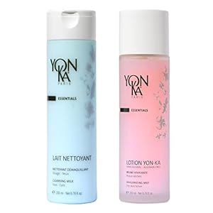 Yon-Ka Lait Nettoyant Cleanser and Lotion PS Toner Set, Gentle Milk Cleanser & Makeup Remover, Toner for Dry or Sensitive Skin