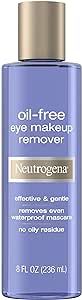 Neutrogena Gentle Oil-Free Eye Makeup Remover & Cleanser for Sensitive Eyes, Non-Greasy Makeup Remover, Removes Waterproof Mascara, Dermatologist & Ophthalmologist Tested, 8.0 fl. oz