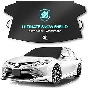 OxGord Windshield Cover for Ice and Snow - 700D Marine Waterproof Fabric for Harshest Weather- Fits Cars Trucks SUV Original Design As Seen on TV